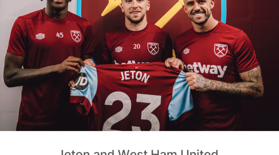 Jeton Y El West Ham United Alcanzan Un Acuerdo De Patrocinio Multianual