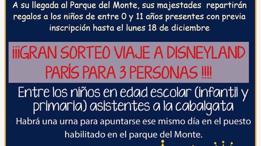 Los RRMM De Bañugues Sortearán Un Viaje A Disneyland París Entre Todos Los Niños Y Niñas Inscritos A Su Cabalgata, Además De Entregar Regalos Personalizados Al Finalizar El Desfile